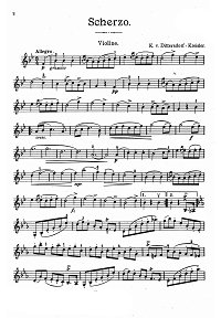 Dittersdorf - Scherzo for violin - Instrument part - First page